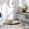 Scandinavian style Elevated Dog Bed Pet Sofa With Solid Wood legs and Bent Wood Back, Velvet Cushion,Small Size